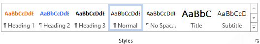 Styles group on Word's ribbon