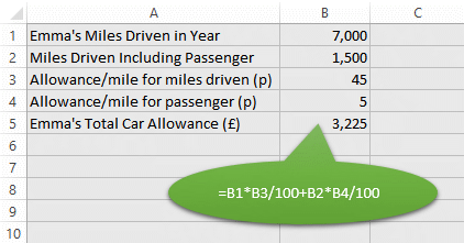 Mileage calculation in Excel
