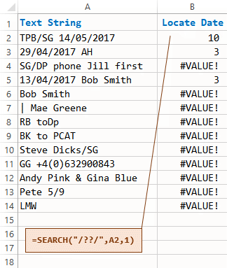 Extraction of date  from text string in Excel