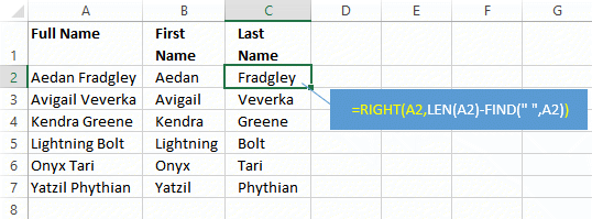 How To Separate First And Last Name In Excel Using Formula Printable Templates 1777