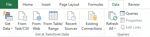 Microsoft Excel user interface ribbon