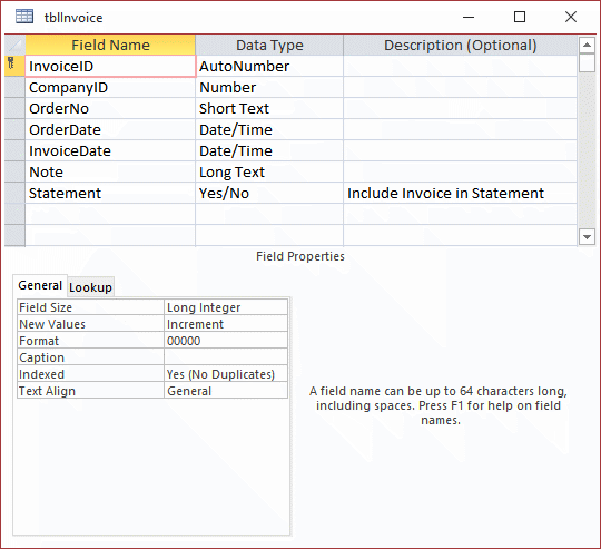 Make List of Fields in Microsoft Access Tables